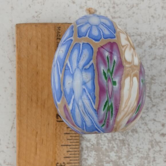 VTG Hand-Painted Decorative Wooden Eggs Floral Decorative Lot of 4 w/ 2 Stands - Picture 5 of 16